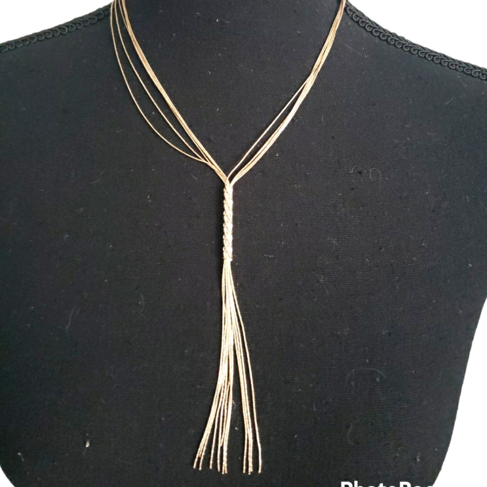 Sterling silver multi strand tassel necklace